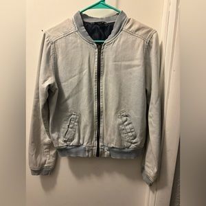 Woman’s small highway jeans denim bomber jacket
